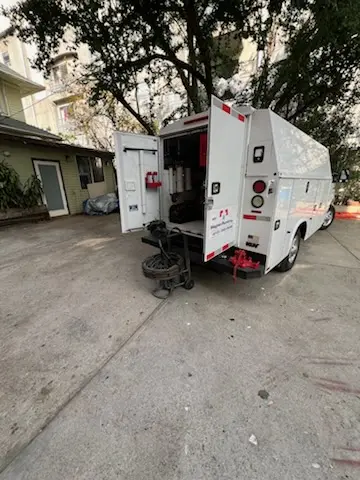 Magnet Plumbing service vehicle on-site for Water Heater Repair in Downtown Pasadena